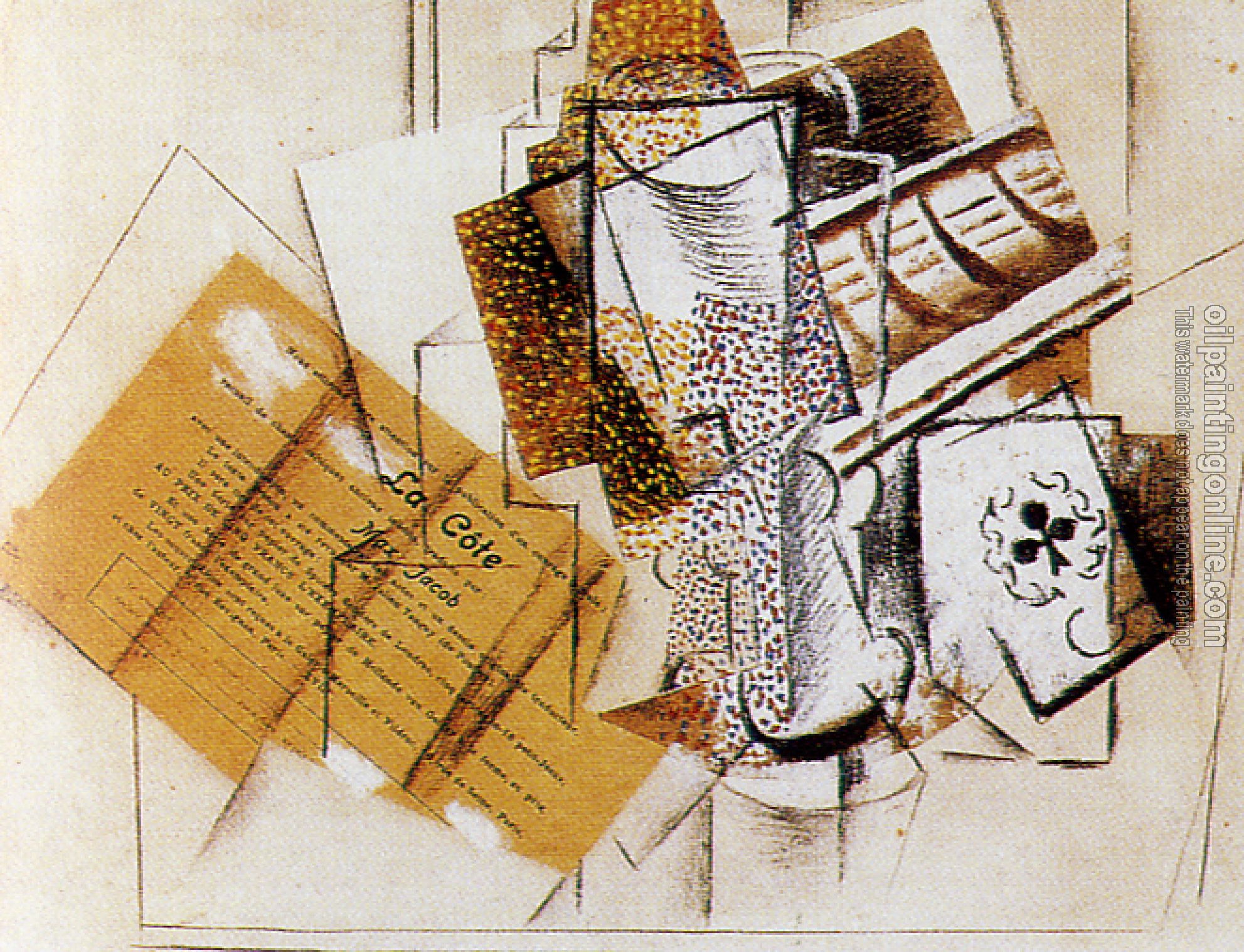 Picasso, Pablo - still life with glass and card game